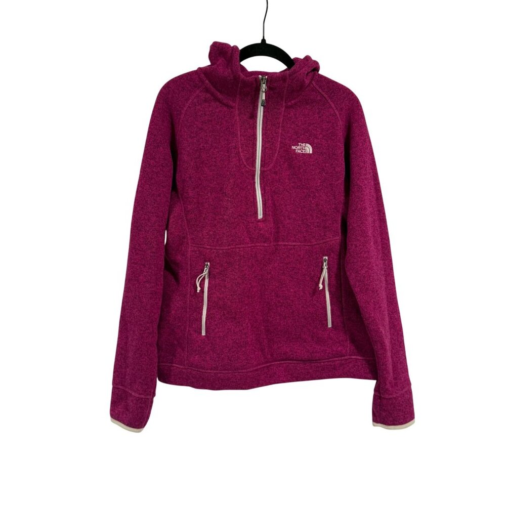 The North Face Crescent‎ Sunshine Quarter Zip Hooded Fleece Pullover Magenta Med